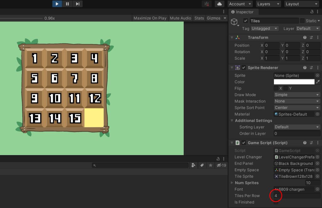 Puzzle with four rows